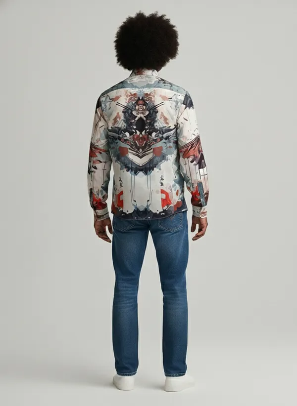 Eagle_Print_Premium_Cotton_Casual_Printed_Shirt_For_Men