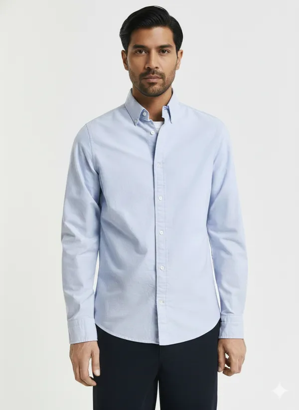 Sky_Blue_Premium_Cotton_Casual_Oxford_Shirt_For_Men