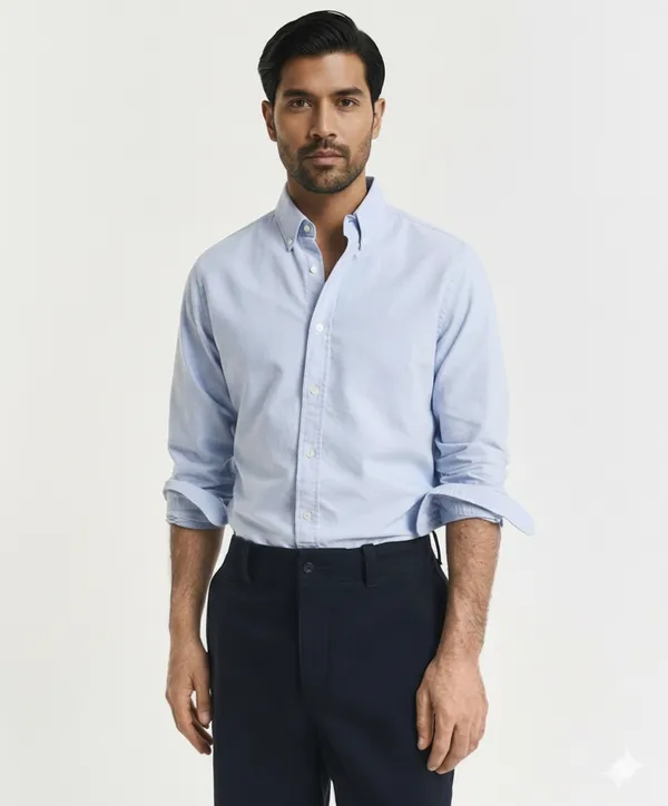 Sky_Blue_Premium_Cotton_Casual_Oxford_Shirt_For_Men