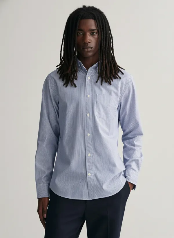 Lightblue_Pinstripe_Premium_Cotton_Casual_Oxford_Shirt_For_Men