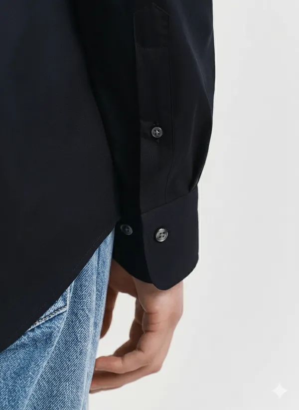 Black_Premium_Cotton_Casual_Oxford_Shirt_For_Men