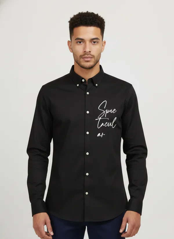 Black_Premium_Cotton_Casual_Printed_Shirt_For_Men