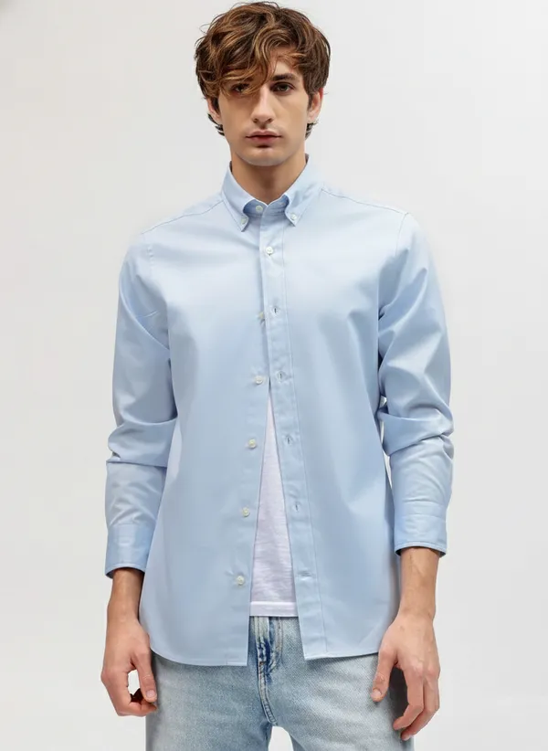 Sky_Blue_Premium_Cotton_Casual_Shirt_For_Men