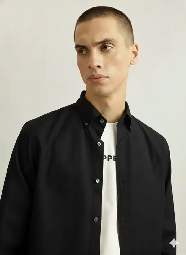 Black_Premium_Cotton_Casual_Shirt_For_Men