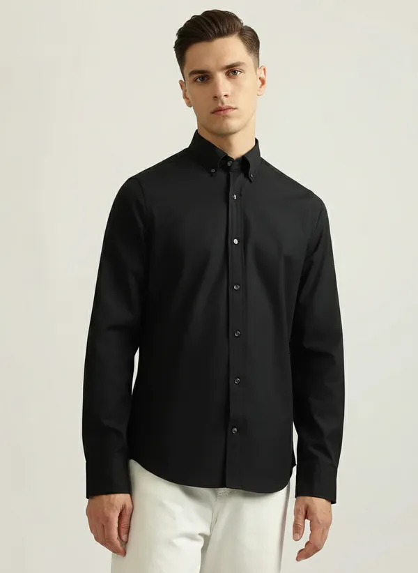 Black_Premium_Cotton_Casual_Shirt_For_Men