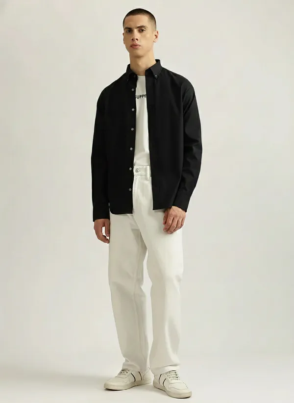 Black_Premium_Cotton_Casual_Shirt_For_Men