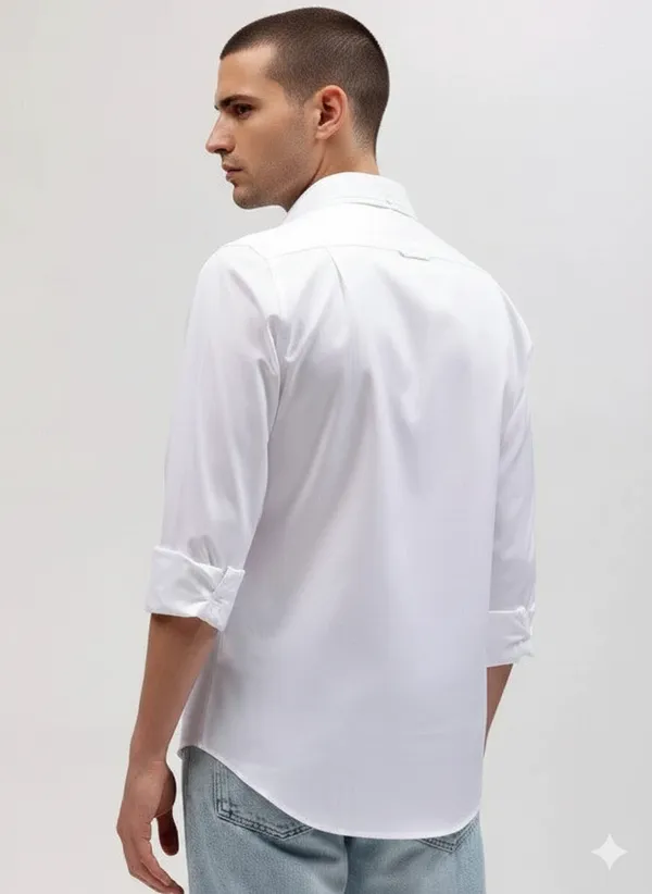 White_Premium_Cotton_Casual_Shirt_For_Men