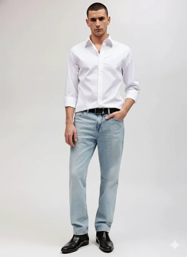 White_Premium_Cotton_Casual_Shirt_For_Men