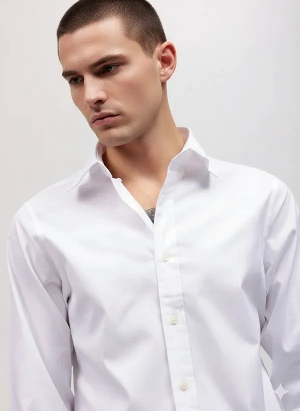 White_Premium_Cotton_Casual_Shirt_For_Men