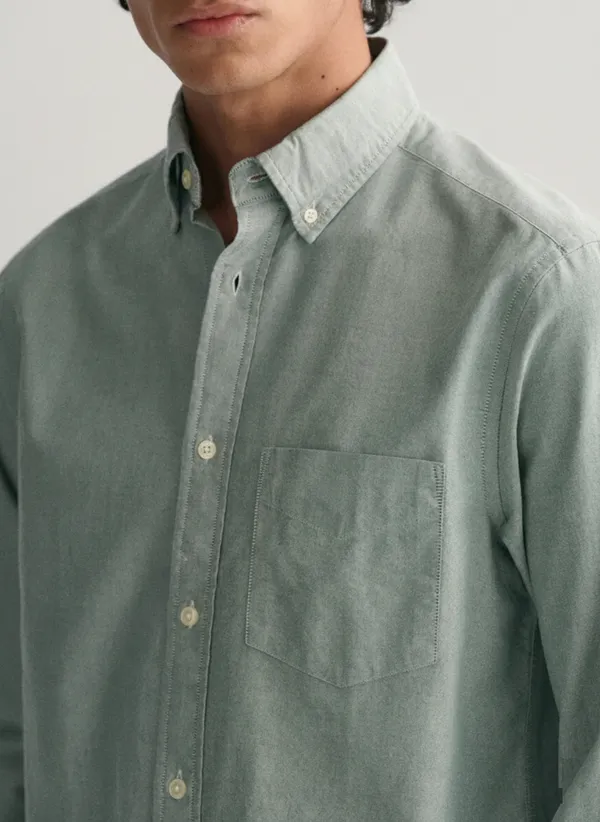 Green_Premium_Cotton_Casual_Oxford_Shirt_For_Men