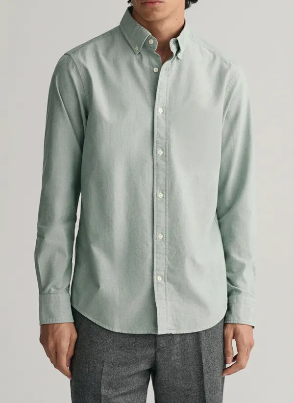 Green_Premium_Cotton_Casual_Oxford_Shirt_For_Men