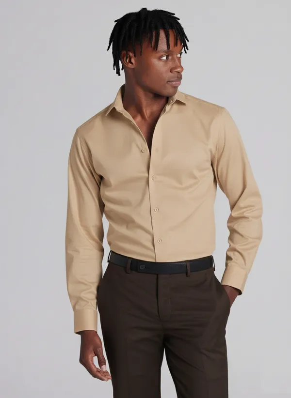 Beige_Premium_Cotton_Formal_Shirt_For_Men