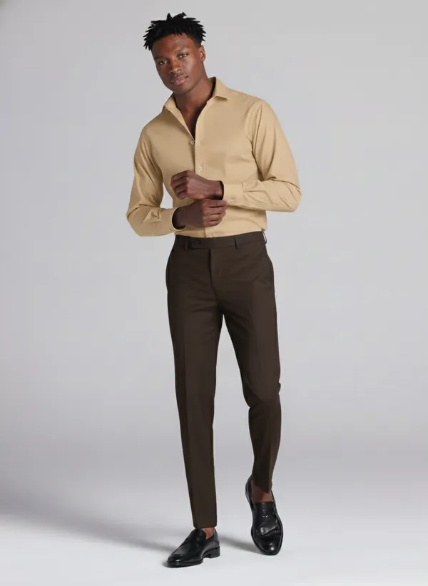 Beige_Premium_Cotton_Formal_Shirt_For_Men