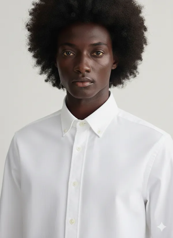 White_Premium_Cotton_Casual_Oxford_Shirt_For_Men