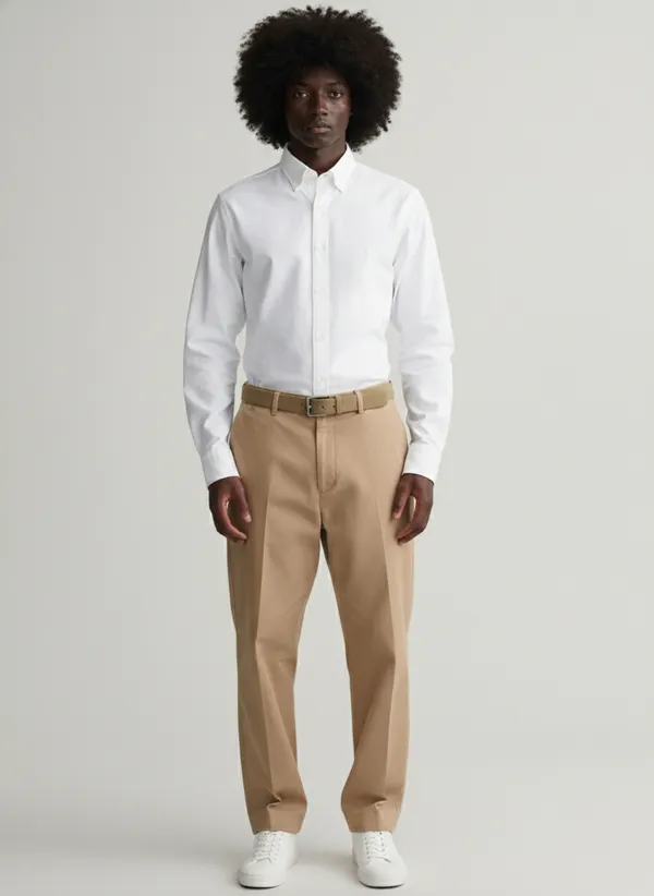 White_Premium_Cotton_Casual_Oxford_Shirt_For_Men