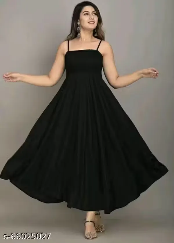 Black_Bobinelastic_Dress_Rayon_For_Women
