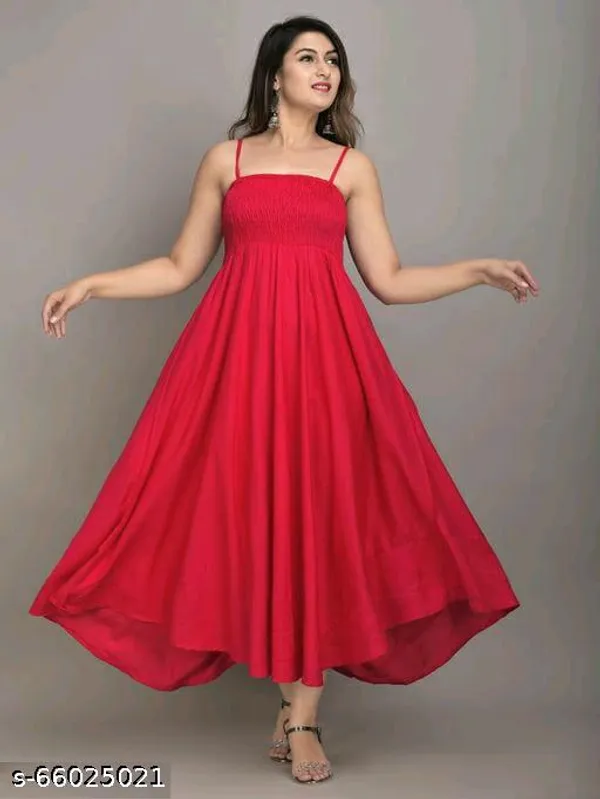 Red_Bobinelastic_Dress_Rayon_For_Women