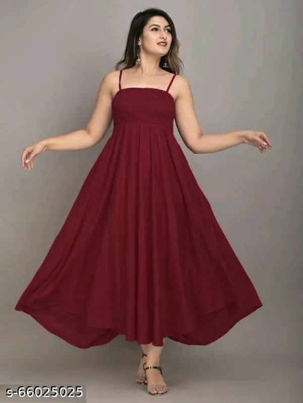 Maroon_Bobinelastic_Dress_Rayon_For_Women