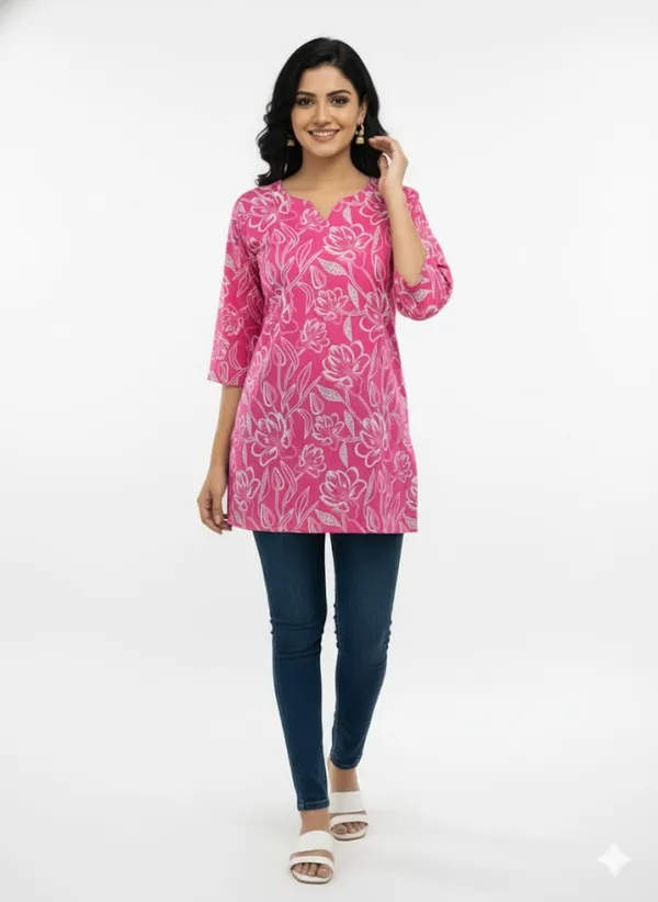 Pink_Printed_Kurtis_Cotton_For_Women