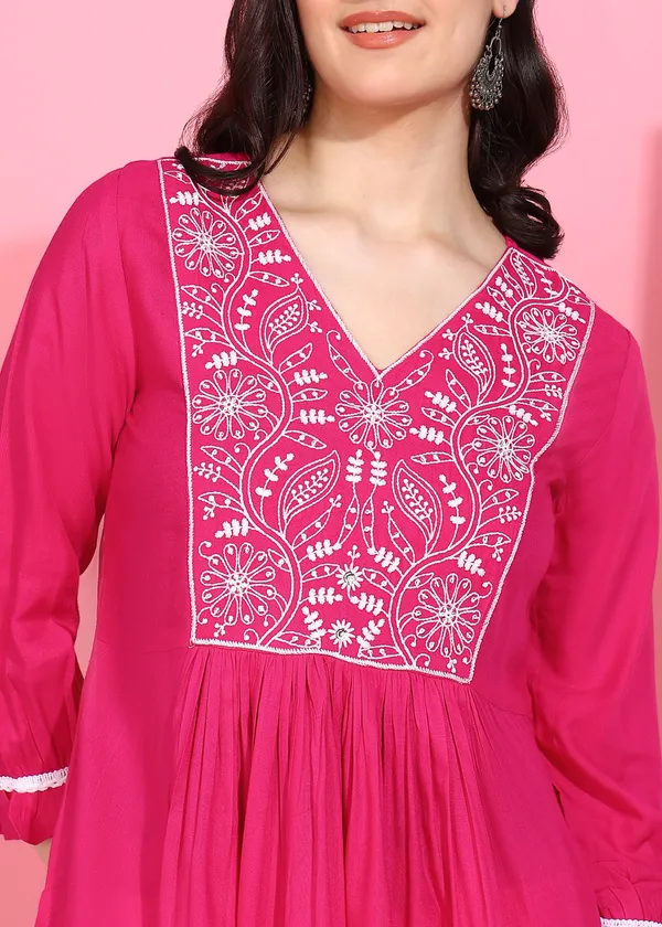 Pink_Embroidered_Kurti_Rayon_For_Women