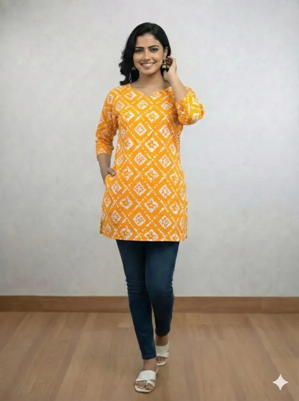 Yellow_Printed_Kurtis_Cotton_For_Women