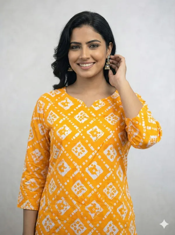 Yellow_Printed_Kurtis_Cotton_For_Women
