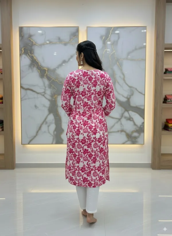 Pink_Floral_Lace_Sequin_Kurti_Viscose_Rayon_For_Women