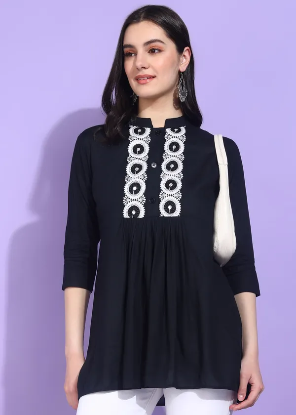 Black_Embroidered_Kurti_Rayon_For_Women