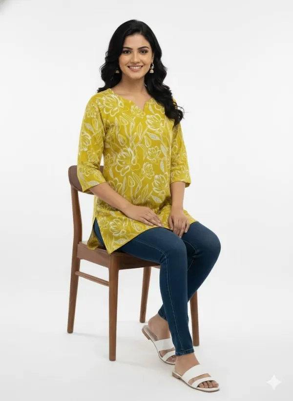 Mustard_Printed_Kurtis_Cotton_For_Women