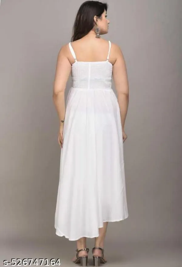 White_Bobinelastic_Dress_Rayon_For_Women