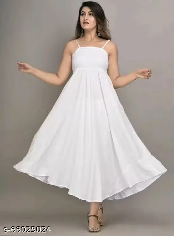 White_Bobinelastic_Dress_Rayon_For_Women