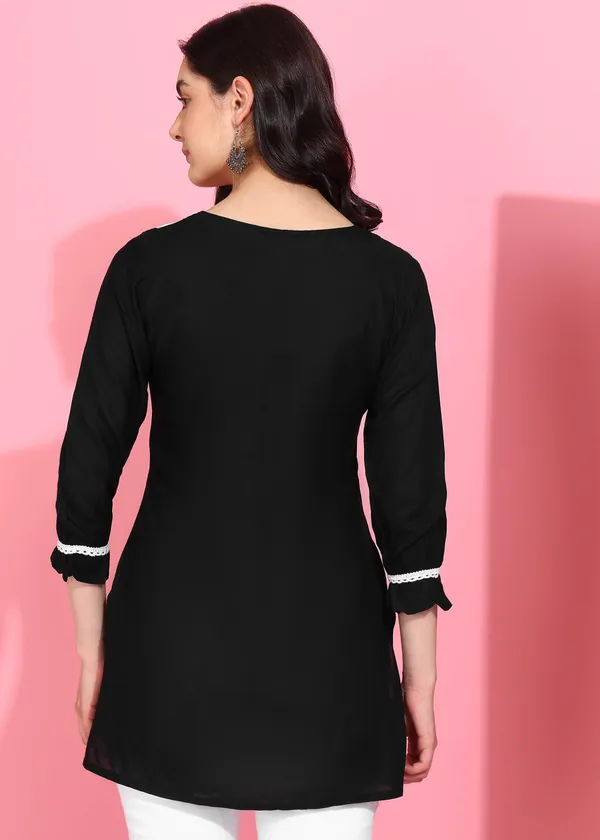 Black_Embroidered_Kurti_Rayon_For_Women