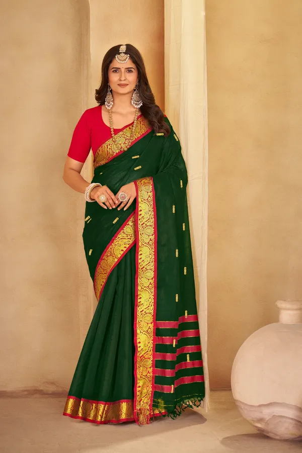 Green_Komal_Collection_Pure_Cotton_Saree