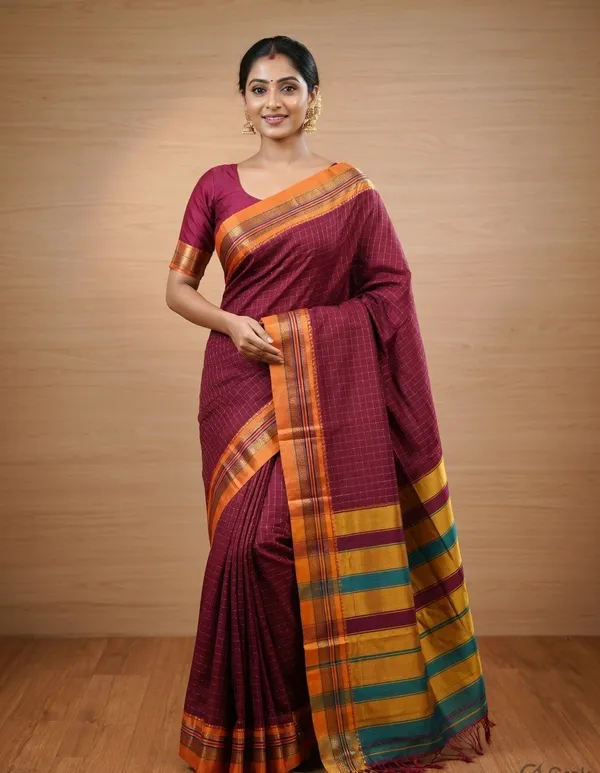 Raspberry_Red_Ilkal_Cotton_Chadurang_Chikki_Star_Plus_Saree