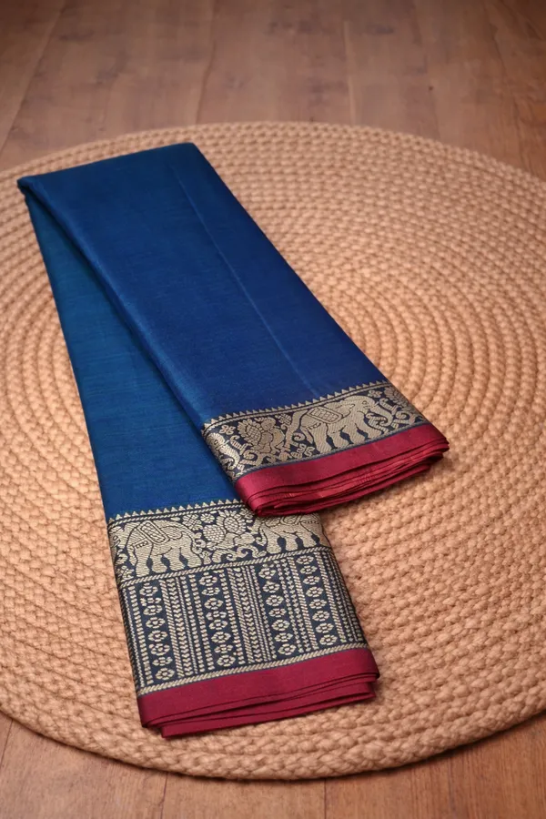 Peocock_Blue_soundarya_narayanpeth_cotton_masarasaised_saree