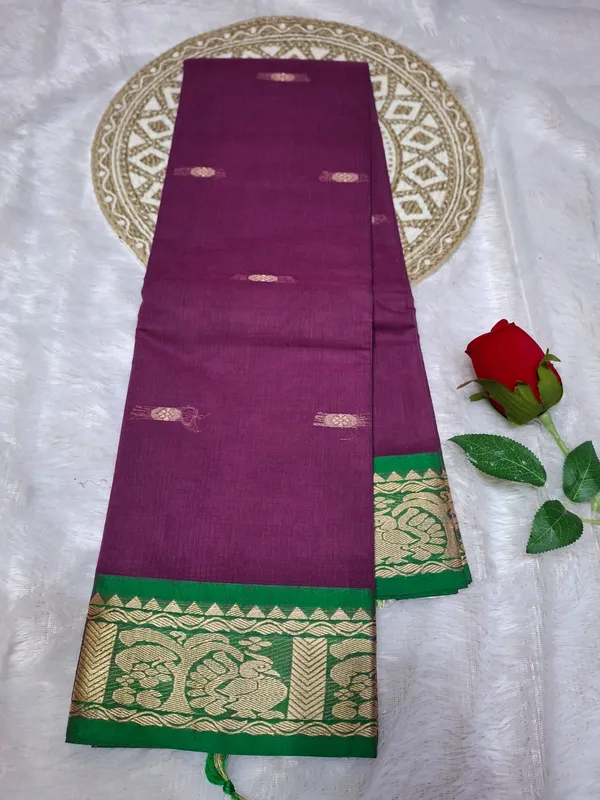 Magenta_Sindoor_Collection_Pure_Cotton_Saree