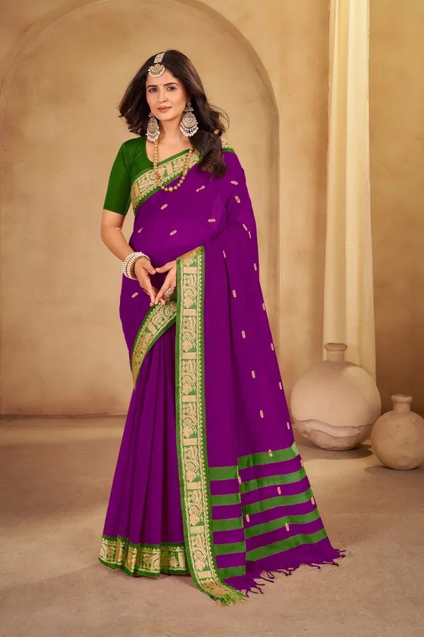 Magenta_Sindoor_Collection_Pure_Cotton_Saree