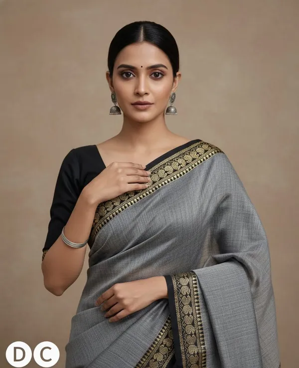 Steel_Grey_Kalyani_Narayan_PethMasarasaised__Cotton_Saree_With_Kalamkari_1_Meter_Matching_Blouse_Free_For_Women