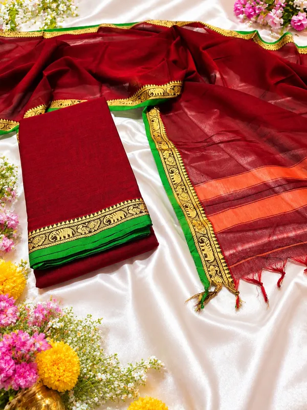 Alice_Re_Salwar_suite_meterial_narayanpeth_cotton_-_Maroon_