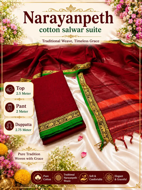 Alice_Re_Salwar_suite_meterial_narayanpeth_cotton_-_Maroon_