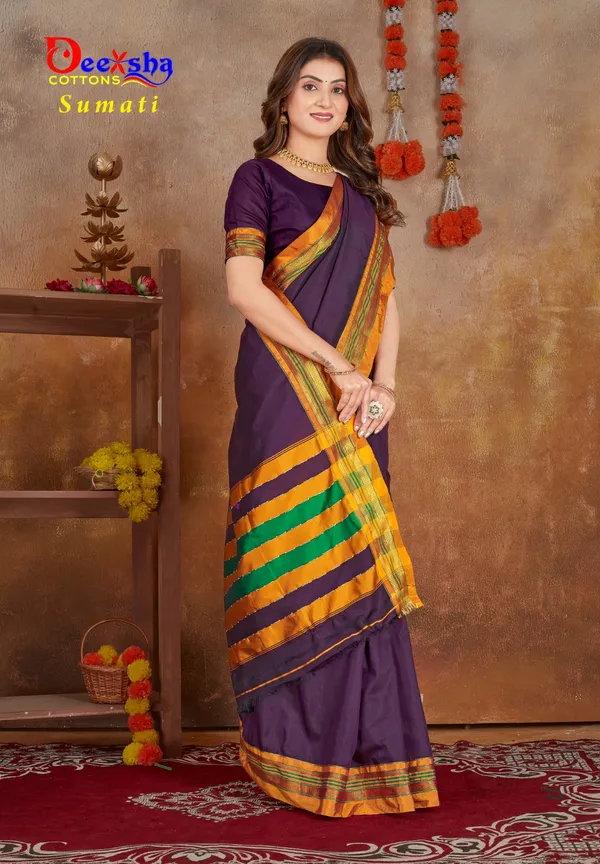 Coffee_Sumati_Paras_Border_Cotton_Saree
