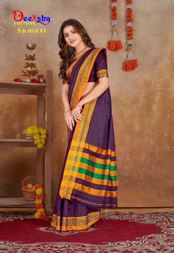 Coffee_Sumati_Paras_Border_Cotton_Saree