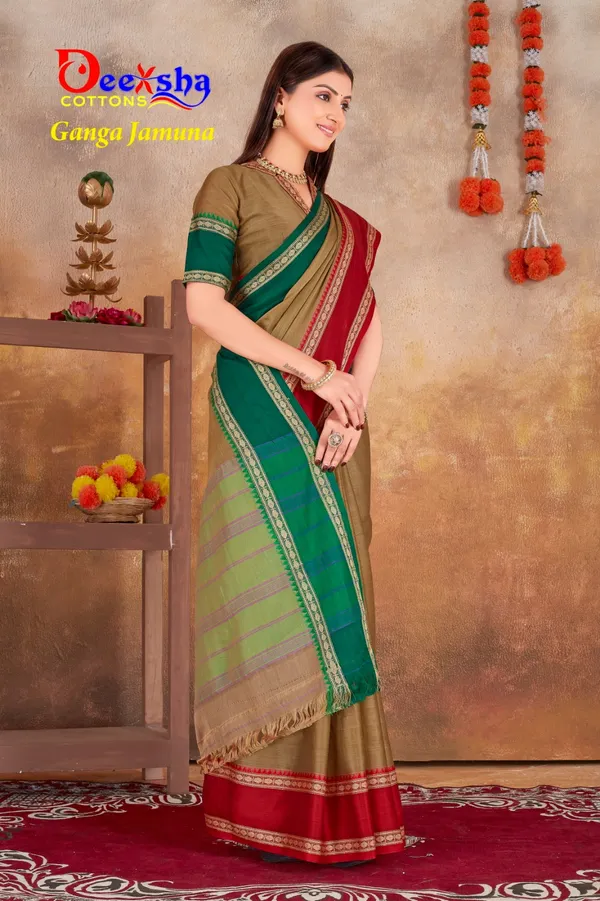 Beige_Cream_Ganga_Jamuna_Arani_Gass_CottonMasarasaised__Saree_With_Kalamkari_1_Meter_Blouse_Free_For_Women