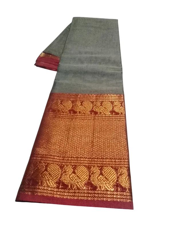 Beige_With_Golden_Jari_Jacquard_Border_Narayan_Peth_Cotton_Masarasaised_Saree