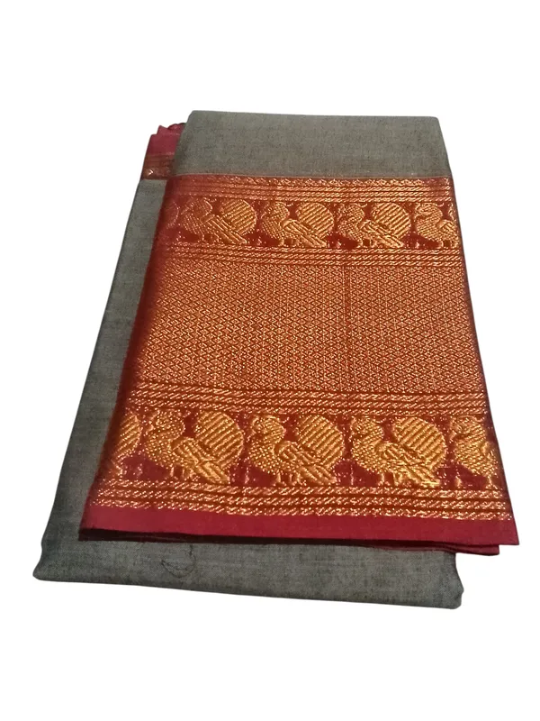Beige_With_Golden_Jari_Jacquard_Border_Narayan_Peth_Cotton_Masarasaised_Saree