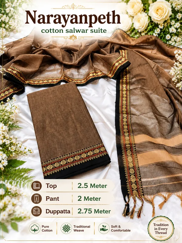 Catherine_mia_salwar_suite_meterial_narayanpeth_cotton_-_Beige_cream.