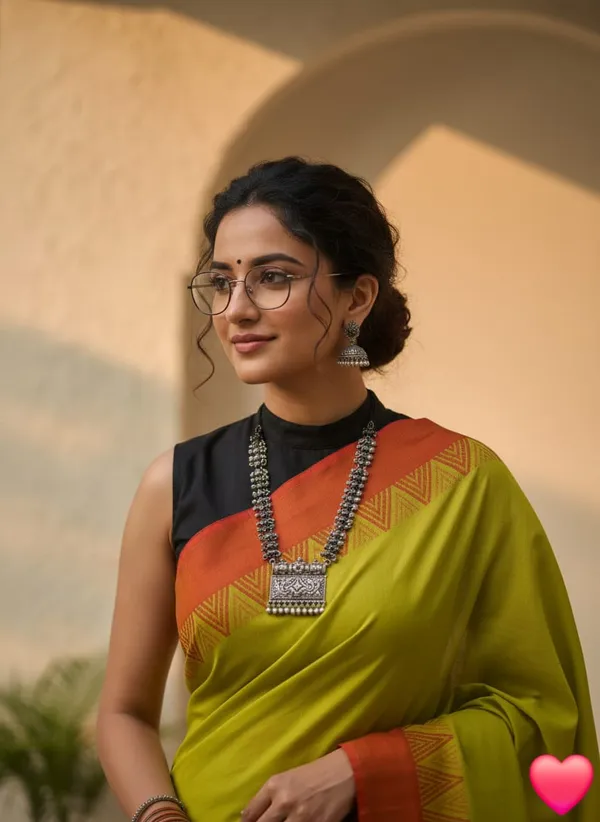 Yellow_Venkatagiri_Chettinadu_Pure_Cotton_Saree_With_Running_Blouse