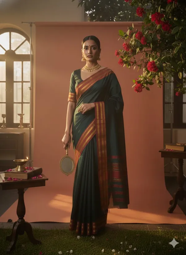 Dark_Mehandi_Saree_Shridevi_Rudraksha_Cotton_Saree