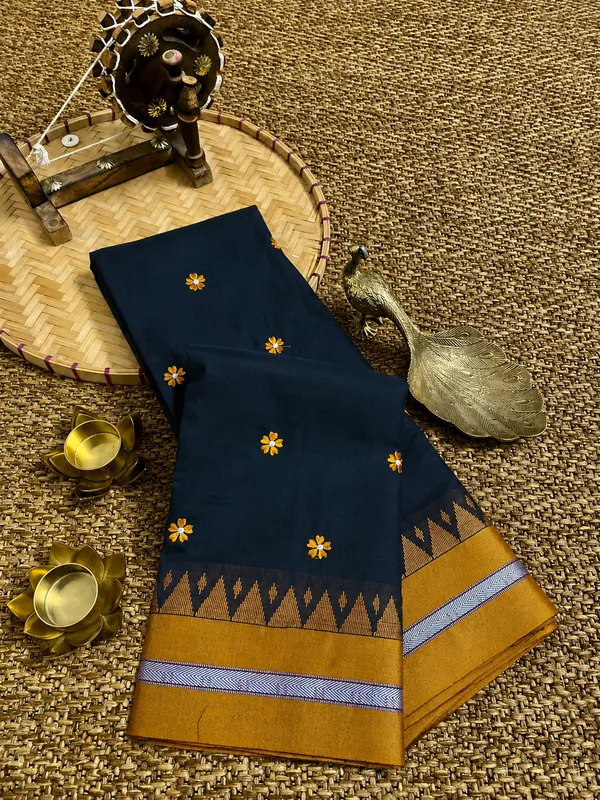 Deeksha_Cotton_|_Meenakashi_acralic_cotton_hand_embrodary_flowers_buttas_work_black_saree_for_women_-_Quality_product