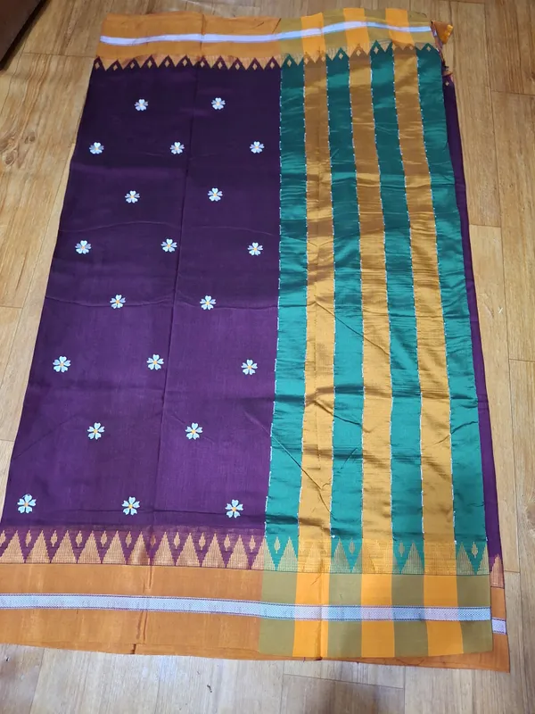 Deeksha_Cotton_|_Meenakashi_rani_mejenta_acralic_cotton_with_flower_hand_embrodary_work_flowers_buttas__saree_for_women_-_Quality_product